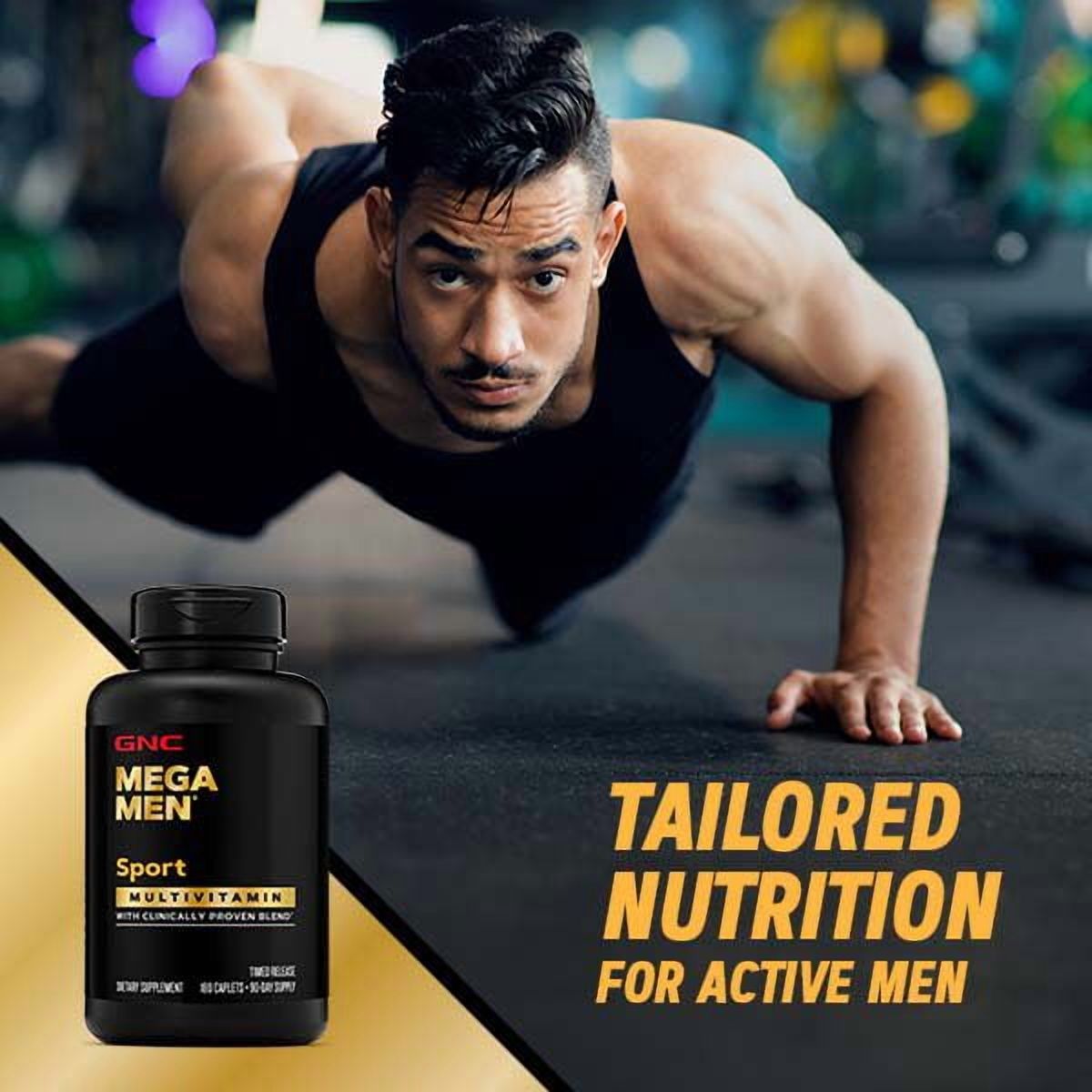 Mega Men Sport Multivitamin Caplets, Clinically Proven to Feel Better, For Athletic Performance Nutrition, Muscle Function, Antioxidants, B Vitamins, 90 Count