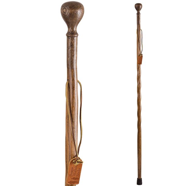 Brazos 58" Twisted Oak Royal Turned Knob Walking Stick