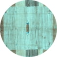 thumbnail image 1 of Ahgly Company Indoor Round Abstract Light Blue Contemporary Area Rugs, 6' Round, 1 of 4
