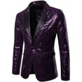 thumbnail image 1 of Men Tuxedo Suit Gentleman Dance Sequins Coat Blazer Jacket Red S, 1 of 3