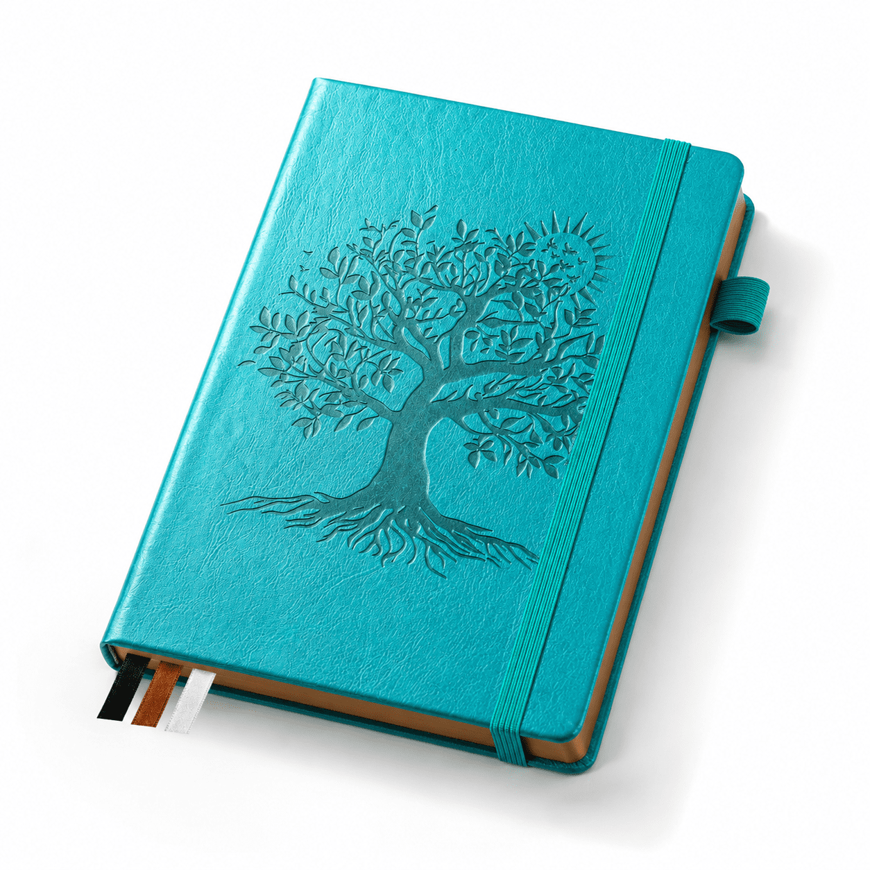 Blue A5 (5.8in x 8.3in) Lined Leather Journal Notebook with 300 Numbered Pages