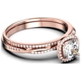thumbnail image 2 of Twisted Infinity Band Dazzling Boho & hippie 1.75 Carat Round Diamond Moissanite Engagement Ring, Classic Wedding Ring in 925 Sterling Silver With 18k Rose Gold Plating, Bridal Rings, 2 of 4