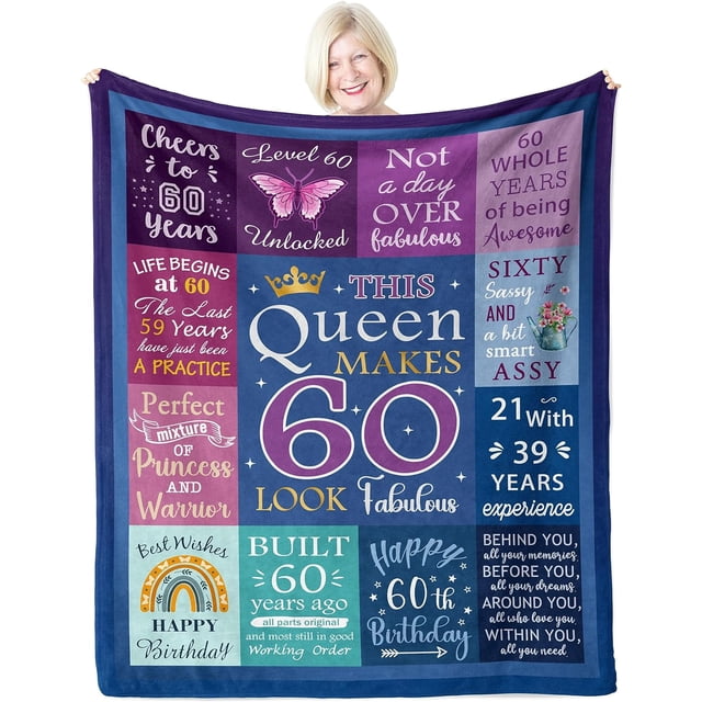 LHSHID 60th Birthday Gifts for Men 60th Birthday Gift Ideas 60 Year Old Gifts for Men Blanket Happy 60th Birthday Gift Gifts for 60 Year Old Man 60th Birthday Decorations for Men 30"x40"