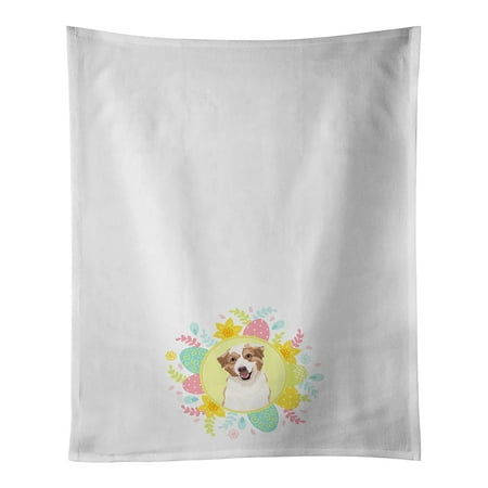 

Australian Shepherd Red and White #1 Easter White Kitchen Towel Set of 2 19 in x 28 in