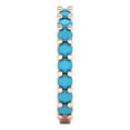 thumbnail image 4 of 1.44 ctw Wedding Band for Women - 14K Rose Gold Simulated Turquoise Stackable Eternity Ring, 4 of 6