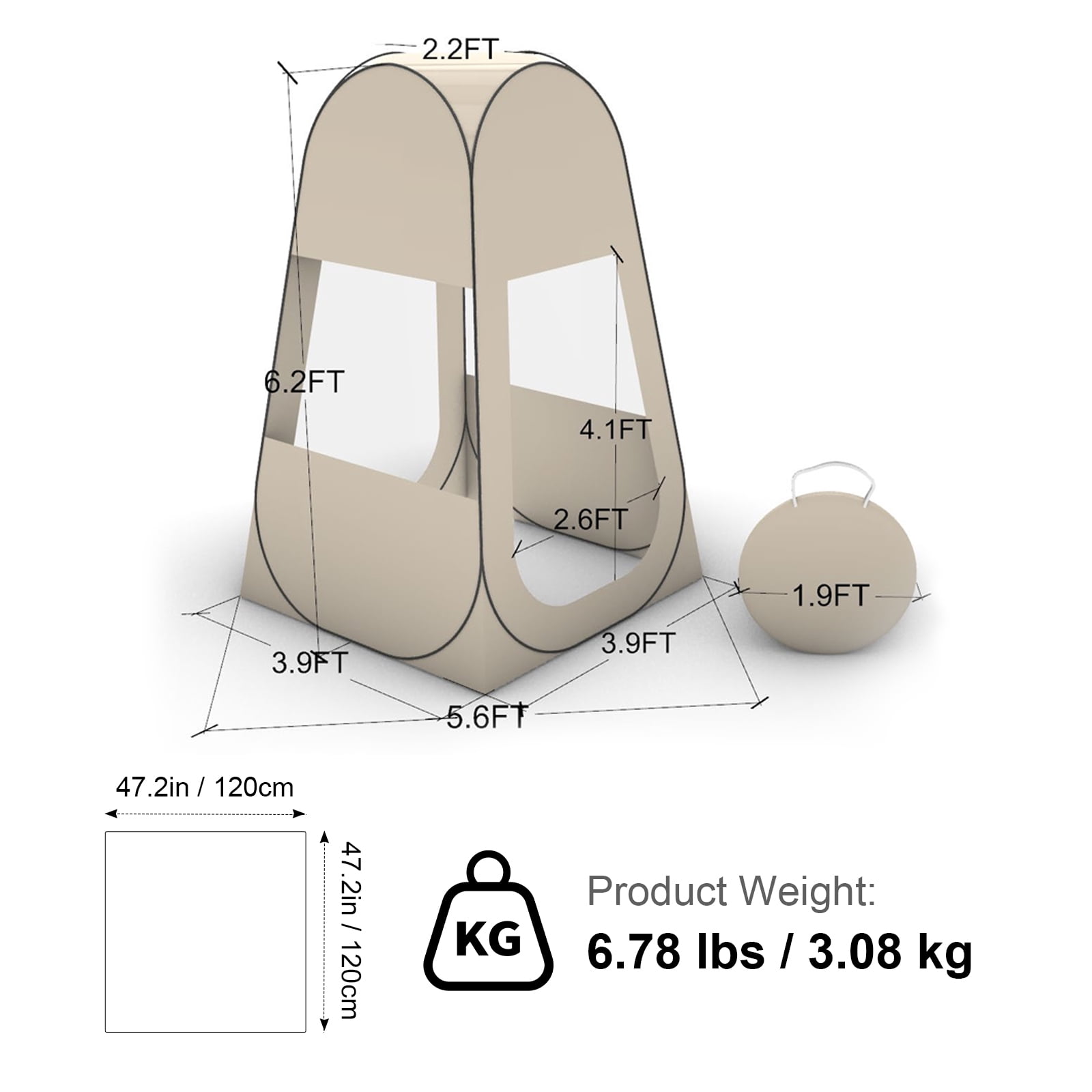 VEVOR Pop up Sports Tent, 47x47 in Clear Bubble Tent for 1 Person, Waterproof Outdoor Pod with Floor Mat & Top Cover, Garden Igloo Dome Tents Camping Shelter for Events Fishing Cheering