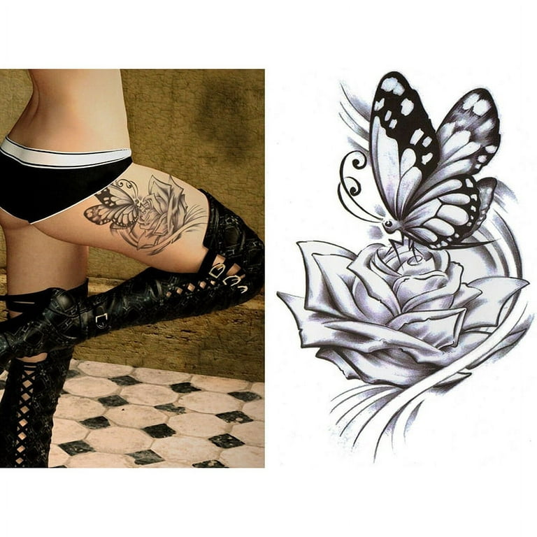 Realistic Dark Butterfly Printable Temporary Tattoo Paper Sticker For Women  Waterproof, Flashy, And Perfect For Back And Waist Tattoos India Style Body  Art Q231020 From Flippedd, $0.26