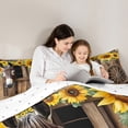thumbnail image 5 of Castle Fairy 3-Piece Queen Size Comforter Set, Farmhouse Donkey and Sunflower Animal Print, 5 of 8