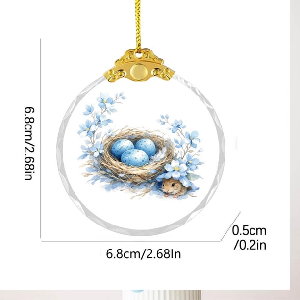 Cestas de Regalo de Navidad para Familias Colgante de Pascua de Oro 2D Decoración de Fiesta Plana Colgante de Vidrio Rellenador de Cesta de Pascua Regalo para Niños Cestas de Regalo de Vacaciones Para