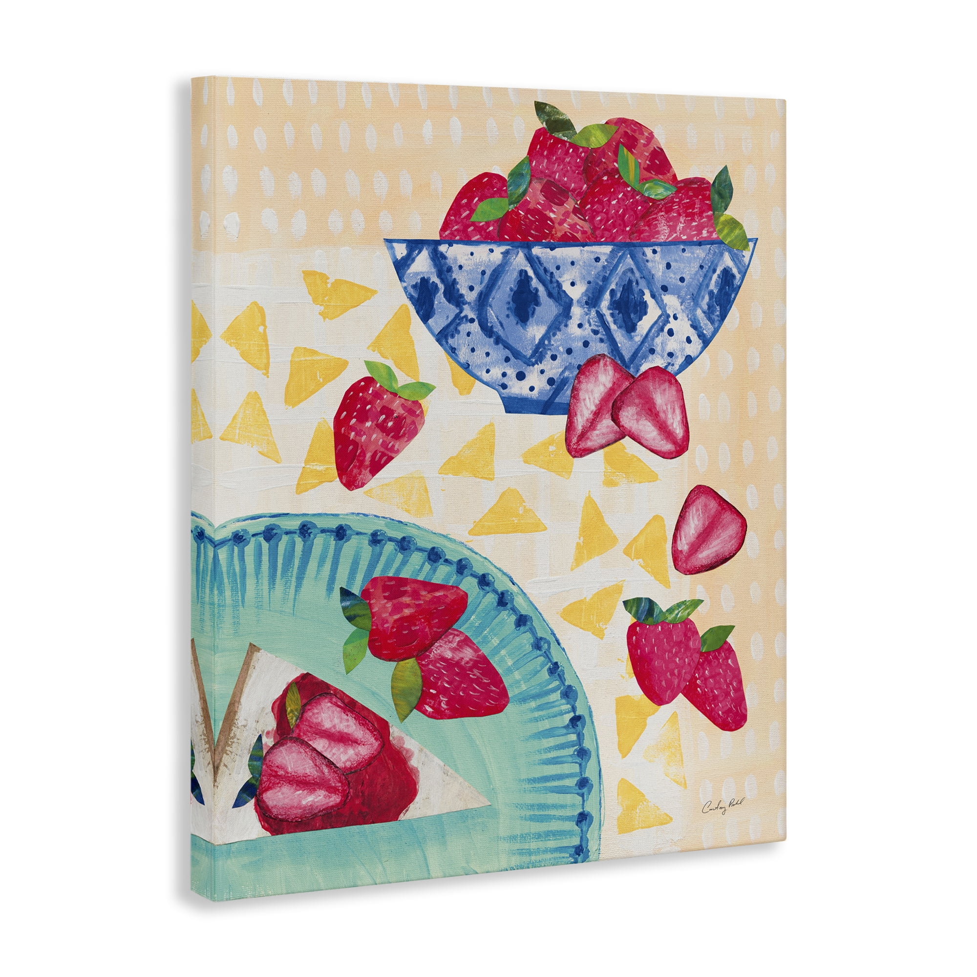 Stupell Industries Strawberry Dessert Tablescape Food & Beverage Painting Wrapped Canvas Art Print Wall Art, 36 x 48