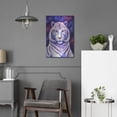 thumbnail image 5 of Luxe Metal Art 'Among the Stars-Cosmic White Tiger' by Rebecca Wang Art, Acrylic Glass Wall Art, 16"x24", 5 of 9