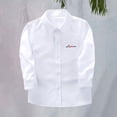 thumbnail image 5 of UACY Boys Girls Dress Shirt Long Sleeve Button Down Shirts Teen School Tops Kids Plain Blouse Lapel Solid Formal Tee (White, 12-13 Years), 5 of 9