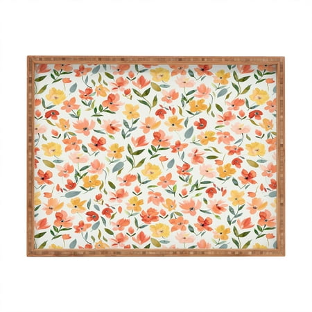 

Society6 Ninola Design Countryside Fresh Flowers 22.5 x 17 X Large Rectangular Tray