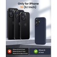 thumbnail image 4 of KOMI Designed for iPhone 16 Case,Shockproof Liquid Silicone Protective Phone Case with Soft Anti-Scratch Microfiber Lining Ultra Slim Drop Protection Phone Cover 6.1 inch Midnight Blue, 4 of 5