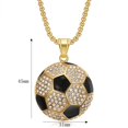 thumbnail image 2 of Stainless Steel Hip Hop Cool Simulation Stereoscopic Sports Soccer Pendant Necklace Ice Out Crystal Inlay, 2 of 5
