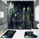 thumbnail image 2 of Juego de 4 cortinas de ducha de alta definición, impermeables, sin descarga, para baño, hotel, baño, cortina divisoria, calaveras de Halloween, 2 of 6