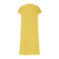 thumbnail image 7 of Meichang Summer Dresses for Women 2025 Casual Cotton Linen Maxi Dress V Neck Short Sleeve Beach Dresses Swing Flowy Loose Fit Plus Size Dresses, 7 of 7