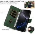 thumbnail image 3 of for iPhone 12 Pro / 12 6.1" Flip Case with Cash Slot Credit Card Slots Kickstand PU Leather Shockproof Lightweight Full Body Protective Magentic Clasp Rugged Case Cover with Wrist Strap, Darkgreen, 3 of 11