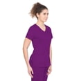 thumbnail image 4 of healing hands Scrubs for Women Mock Wrap Neck Top 2 Pocket Purple Label Women's Scrub Top 2172 Jordan Eggplant M, 4 of 6