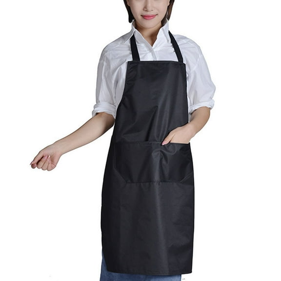 Omeite Solid color waterproof work apron (black) 60*70