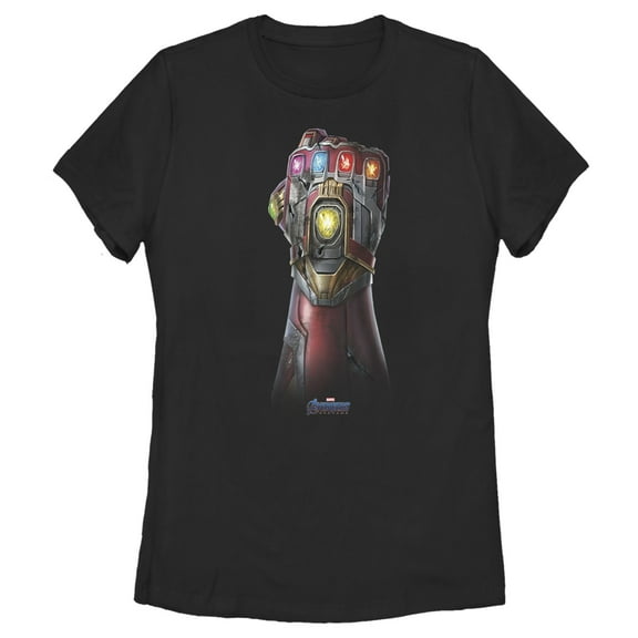 Women's Marvel Avengers Endgame Infinity Stone Gauntlet Color Logo  Graphic Tee Black 2X Large