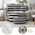 thumbnail image 2 of 2 Pack Outdoor Waterproof Throw Pillow Covers,Minimalistic Black White Decorative Square Pillow Case Patio Pillowcases for Chair Couch Sofa 16x16in, 2 of 9