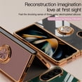 thumbnail image 4 of Design for Samsung Galaxy Z Fold 6 5G, Soft TPU Edge Plating 360 Degree Rotation Ring Holder Kickstand Protective Anti-Scratch Cover Magnetic Work with Car for Samsung Galaxy Z Fold 6, Lightpurple, 4 of 10