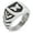 Silver, variant on Stainless Steel Butterfly Free Spirit Coat of Arms Shield Chevron Pattern Biker Style Polished Ring