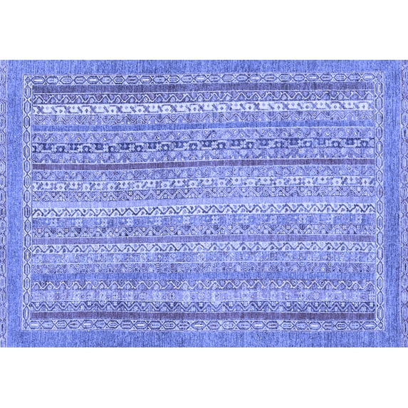 Ahgly Company Indoor Rectangle Oriental Blue Modern Area Rugs, 5' x 7'
