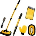 thumbnail image 1 of Car Wash Brush Kit,Wash Mop Tool Kit,with 15”Curved and 90”Rotating Brush Telescopic Extension Pole, Wash Mitt and Towel for Cleaning Cars SUV RV Trucks, 1 of 7