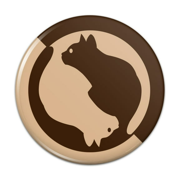 Cat Sitting Silhouette Pinback Button Pin