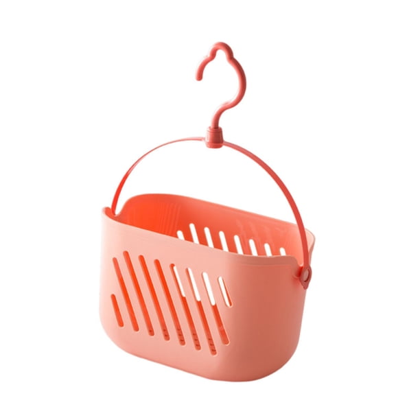 Organizador de ducha colgante, soporte para champú y jabón con ganchos, cesta de almacenamiento, Rosa