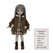 BJD Doll 1/6 Ophelia B Student Preppy Autumn Plaid Skirt Cute Fullset Sphere Bjd Fairy Anime Figures