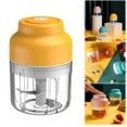 thumbnail image 2 of Electric Garlic Chopper, Rechargeable Mini Food Processor for Vegetables, Nuts, Meat, Portable Chopper with Stainless Steel Blades Yellow2, 2 of 9