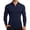 Navy, variant on Men's Compression Shirt Long Sleeve Half Zip Neck High Elasticity Tight Fit Athletic Top For Running Workout Training