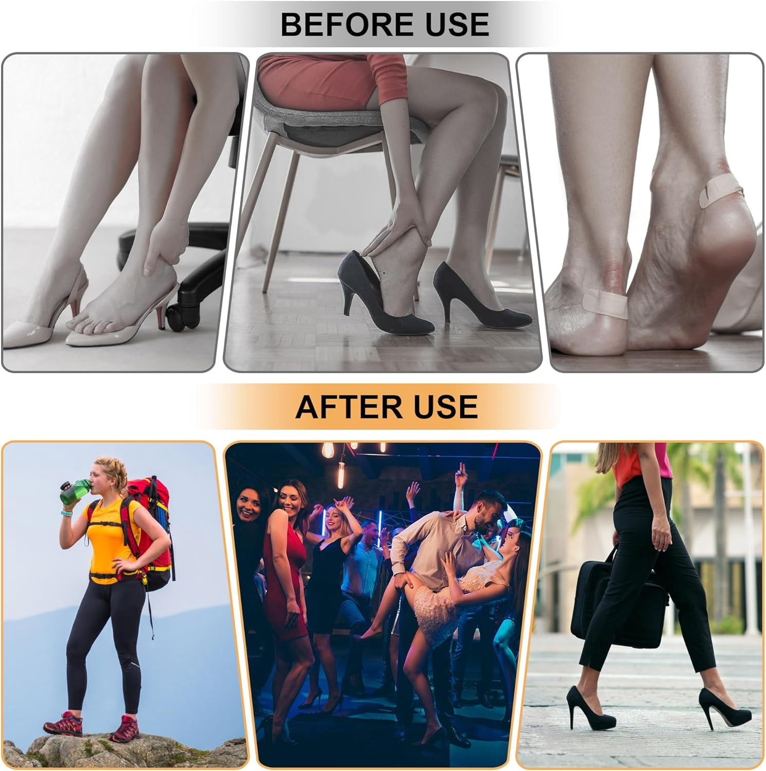 6 Pairs Women Sheer Lace Heart Ankle Socks Mesh Nylon Ruffle Socks with 6 Pairs Self-Adhesive Heel Grips Pads for Loose Shoes