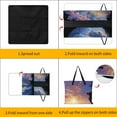 thumbnail image 3 of American Flag Ocean Wave Sunset Blossom Waterproof Picnic Blanket with Foldable Zipper, Suitable for Outdoor Use, Suitable for Travel, Camping, Beaches, Parks, Grasslands, Picnic Blanket Accessories, 3 of 7