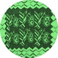 thumbnail image 1 of Ahgly Company Indoor Round Abstract Emerald Green Contemporary Area Rugs, 5' Round, 1 of 4