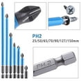 7PCS Hexadecimal Shank Antislip 1/4'' PH2 Phillips Screwdriver Drill