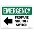 thumbnail image 1 of SignMission OS-EM-A-1824-L-10349 18 x 24 in. OSHA Emergency Sign - Propane Shutoff, 1 of 1