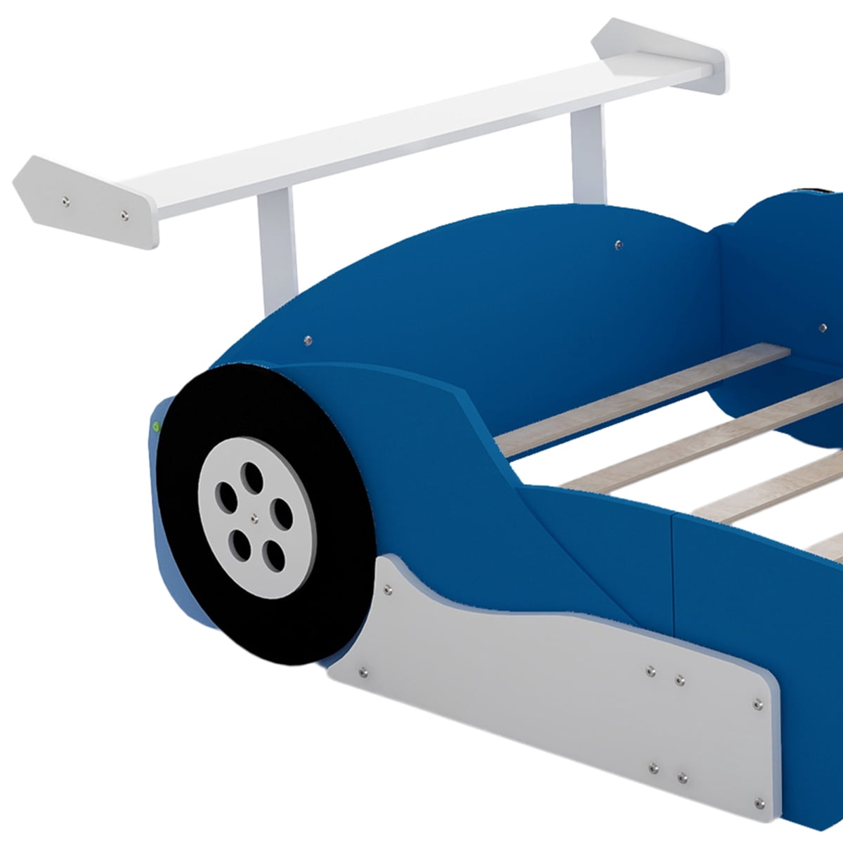 Twin Size Race Car-Shaped Platform Bed with Wheels