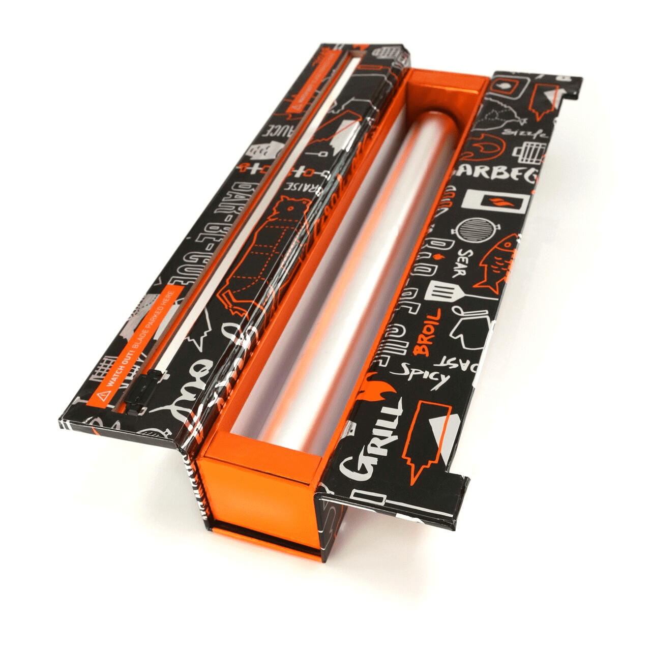 ChicWrap BBQ Grill Foil Refillable Dispenser with 12" x 30' Roll of Heavy Duty Professional Grade Aluminum Foil