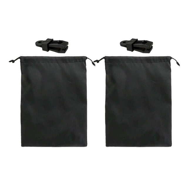 Luzkey Sac de Sable pour Rideaux d'Extérieur Sacs Lestés Accessoires pour Pavillon Tente Nappes Multifonction Réglable avec Pinces de Retenue 2 Pcs