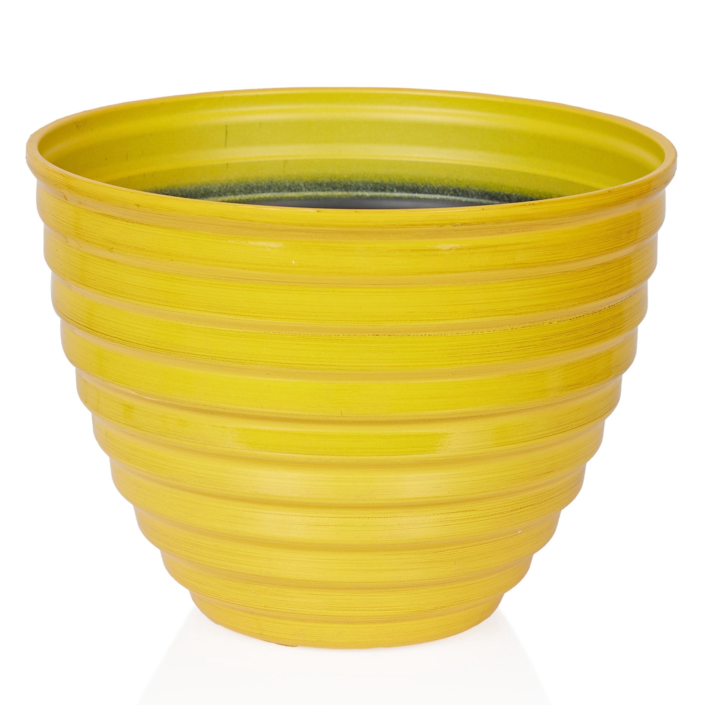 Alpine Corporation 16" Yellow Glazed Planter
