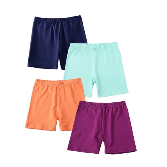XXWXYD 4 Pack Girls Bik𝖾 Shorts Toddler Athletic Dance Soft Cotton Stretchy Activewear Summer Play Clothes Size 5-14Y