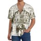 thumbnail image 1 of Balery Horses Grazing On Meadow Camisa Casual de Manga Corta con Botones para Hombre, Texturizada, Estilo Cubano, para Playa, Verano-Large, 1 of 5