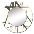 thumbnail image 2 of Designart "Minimalism in Black and White IV" Abstract Shapes Rund Mirror For Wall Decor - Large Black Round Printed Mirror - Modern Round Mirror 29" x 29" Inch, 2 of 5