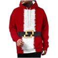 thumbnail image 2 of Yusimy Mens Christmas Printed Hoodie with Pockets & Drawstring Long Sleeve Pullover Athletic Top, 2 of 6