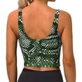 thumbnail image 4 of Goofa Green Snakeskin Printed Sports Bras for Women, High Impact Running Bra Workout Crop Tank Tops Longline Sports Bra Push up-XX-Large, 4 of 9