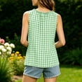 thumbnail image 6 of Gamivast Women's Plaid Tank Tops Sleeveless Casual Shirts Pleated High Neck Loose Fit Summer Blouses Lightweight Comfortable Everyday Fashion Tunic Tops for Work Green XXL, 6 of 8